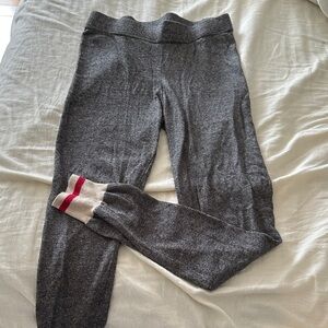 Roots Charcoal Leggings with Red and Cream Accents